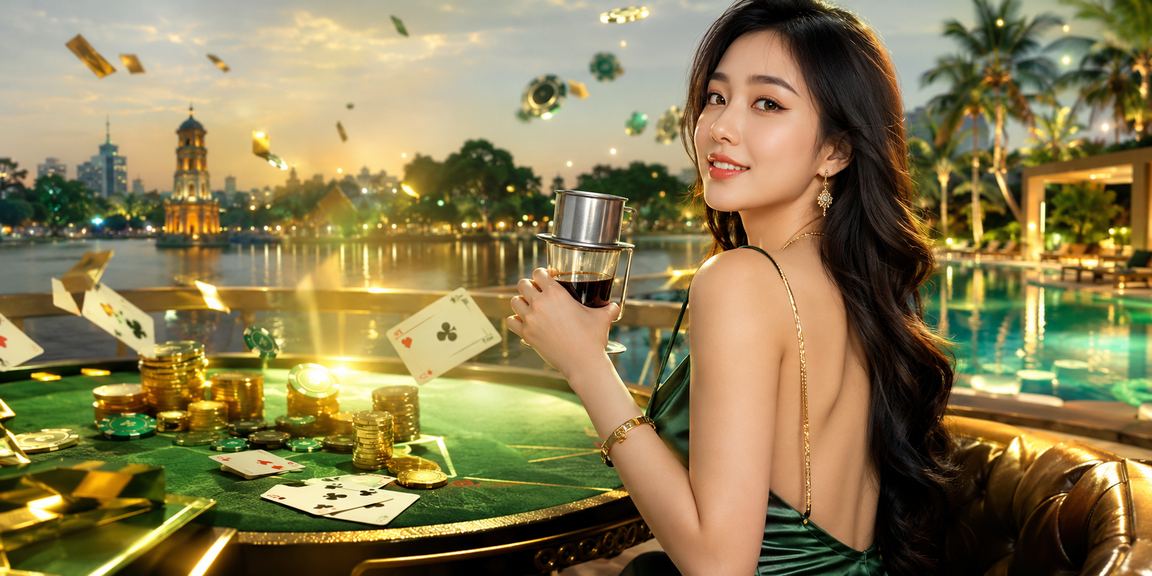 Người dùng Hà Nội chơi bài trực tuyến tại quán cà phê buổi sáng