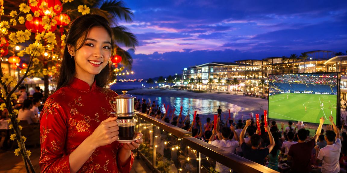 Người chơi Phú Quốc thưởng thức cà phê và theo dõi cá cược bóng đá